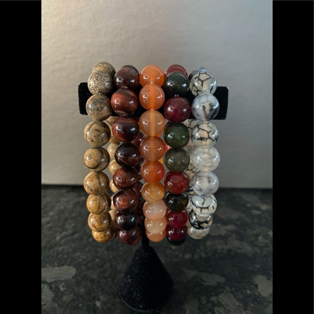 Semi-Precious Glass Bead Stackable Bracelets